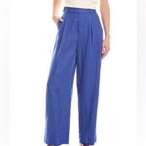 NWOT MADEWELL
The Harlow Wide Leg Linen Pant In Blue | Size 2